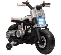 HOMCOM Moto Eléctrica Infantil con Faros Música Bocina Velocidad 3 km/h para Niños de 3-5 Años 86x44x58cm Negro y Blanco Aosom España