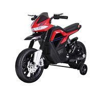 HOMCOM Moto Eléctrica Infantil Moto de Juguete Niños +3 Años Batería 6V con Luces y Música 105x52,3x62,3 cm Rojo