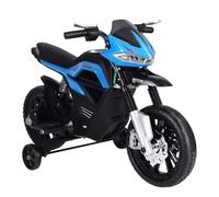 HOMCOM Moto Eléctrica Infantil Moto de Juguete Niños +3 Años Batería 6V con Luces y Música 105x52,3x62,3 cm Azul