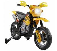 HOMCOM Moto Eléctrica Niños 6V Ruedas de Apoyo Desmontables Amarillo