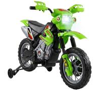 HOMCOM Moto Eléctrica Niños 6V Ruedas de Apoyo Desmontables Verde