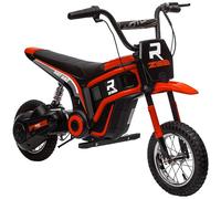 HOMCOM Moto eléctrica niños Moto eléctrica con Motor de 24V 350W, Modo de Velocidad 8-16 KMH, Ruedas neumáticas de 12 Pulgadas, eléctrica con Faro Musical, Cross para niños 8-12 años Rojo
