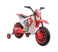 HOMCOM Moto Eléctrica para Niños +3 Años 12V 3-8 km/h Arranque Suave Rojo