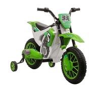HOMCOM Moto Eléctrica para Niños +3 Años 12V 3-8 km/h Arranque Suave Verde