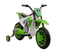 HOMCOM Moto Eléctrica para Niños +3 Años 12V 3-8 km/h Arranque Suave Verde | Moto de Juguete Infantil, 2 Ruedas de Equilibrio, 106,5x51,5x68 cm