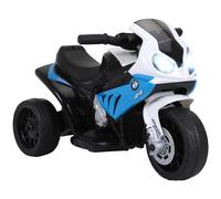 HOMCOM Moto Eléctrica para Niños de 18-36 Meses con Licencia BMW S1000RR con Velocidad 2,5 km/h Carga 20 kg 66x37x44 cm Azul