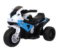 HOMCOM Moto Eléctrica para Niños de 18-36 Meses con Licencia BMW S1000RR Motocicleta de Batería 6V Moto Infantil con Música Carga 20 kg Azul