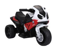 HOMCOM Moto Eléctrica para Niños de 18-36 Meses con Licencia BMW S1000RR Motocicleta de Batería 6V Moto Infantil con Música Carga 20 kg Rojo