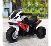 HOMCOM-Moto Eléctrica para Niños de 18 a 36 Meses, 37x66x44 cm, Rojo Rojo