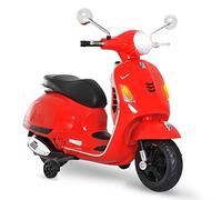 HOMCOM Moto Eléctrica para Niños de 3-6 Años con Licencia Vespa 25 kg Rojo