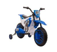 HOMCOM Moto Eléctrica para Niños de +3 Años 12V Moto de Juguete con 2 Ruedas de Equilibrio Velocidad Máx. 8 km/h Arranque Suave Azul Aosom España