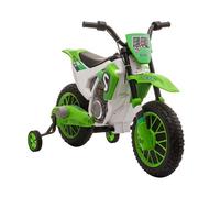 HOMCOM Moto Eléctrica para Niños de +3 Años 12V Moto de Juguete Infantil con 2 Ruedas de Equilibrio Velocidad 3-8 km/h Arranque Suave 106,5x51,5x68 cm Verde