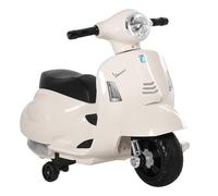 HOMCOM Moto Eléctrica Vespa para Niños 18-36 Meses 6V 66,5x38x52 cm Blanco