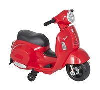 HOMCOM Moto Eléctrica Vespa para Niños 18-36 Meses 6V 66,5x38x52 cm Rojo