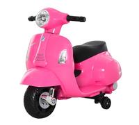 HOMCOM Moto Eléctrica Vespa para Niños 18-36 Meses 6V 66,5x38x52 cm Rosa