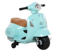 HOMCOM Motocicleta Infantil con Faro Bocina y 4 Ruedas Desmontables Moto Eléctrica Vespa para Niños con Licencia 66,5x38x52 cm Verde Aosom España