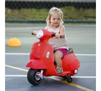 HOMCOM Moto Eléctrica Vespa para Niños 18-36 Meses con Faro Bocina 66,5x38x52cm Rojo