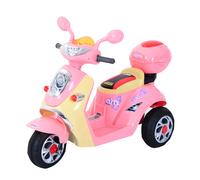 HOMCOM Coche Triciclo Moto Eléctrica Infantil Correpasillos a Batería Niños +3 años 6V Metal + PP 108x51x75cm Rosa