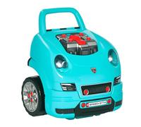 HOMCOM Motor de Camión de Juguete para Niños +3 Años con 61 Piezas Volante Bocina Faros Caja de Almacenaje Ruedas Turquesa Aosom España