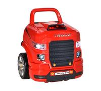 HOMCOM Motor de Camión para Niños +3 Años de Juguete con 61 Piezas Volante Bocina Faros Caja de Almacenaje y Ruedas 40x39x47 cm Rojo Aosom España