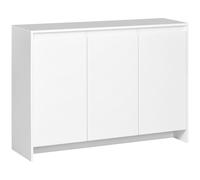 HOMCOM Mueble Aparador con 3 Puertas Estantes Ajustables y Cierre Suave Soporte Aparador salón para Televisores 120x35x85 cm Blanco