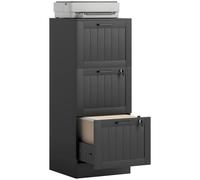 HOMCOM Cajonera Escritorio con 3 Cajones 40x40x101 cm Negro