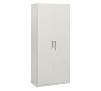 Homcom mueble archivador de 5 niveles archivador con llave estantes ajustable armario archivador metálico para oficina estudio salón 80x40x180 cm blanco 80 cm