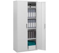 HOMCOM Mueble Archivador de 5 Niveles con Llave 80x40x180 cm Blanco