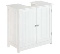 HOMCOM Mueble bajo Lavabo 2 Puertas con o sin Pedestal 60x30x60 cm Blanco