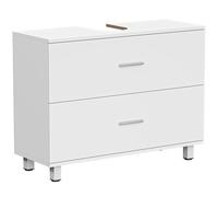 HOMCOM Mueble Bajo Lavabo con 2 Cajones Estilo Moderno para Lavabo sin Pedestal 80x30x60 cm Blanco