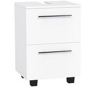 HOMCOM Mueble Bajo Lavabo con Cajón y Gabinete con Puerta Recorte en U para Lavabo sin Pedestal 41,5x35,5x59 cm Blanco