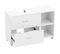 HOMCOM Mueble Bajo Lavabo, Mueble Baño para Pedestal 90x30x60 cm Blanco