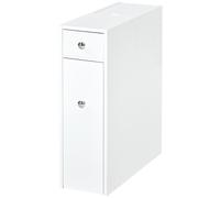 HOMCOM Mueble Baño Estrecho con 2 Cajones y Compartimiento Superior con Tapa para Lavabo Mueble Auxiliar 17x48x58 cm Blanco Aosom España