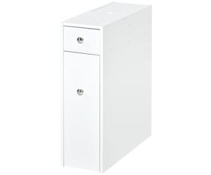 HOMCOM Mueble Baño Estrecho con 2 Cajones y Compartimiento Superior con Tapa para Lavabo Mueble Auxiliar 17x48x58 cm Blanco Aosom España