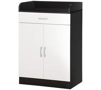 HOMCOM Mueble con Cajón de Madera, con Repisa Regulable, Mueble de Cocina Salvaespacio, Salón y Recibidor, en MDF, 60x40x90cm, Blanco y Negro Aosom España