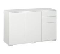HOMCOM Mueble de Almacenamiento aparador, Madera, Blanco, 117 x 36 x 74 cm, 117x36x74cm, 3 Unidades
