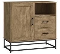 HOMCOM Mueble de Almacenamiento Buffet con 2 cajones compartimento abierto y estante ajustable 80x40x78 cm natural Aosom España