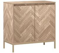 HOMCOM Mueble de Almacenamiento buffet con 2 puertas en espiga estante ajustable y patas de acero 78x40x78 cm Roble Aosom España