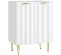 HOMCOM Mueble de Almacenamiento Buffet de cocina con 2 puertas estante ajustable patas metálicas elevadas 60x40x80 cm Blanco Aosom España