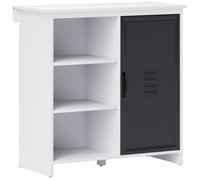 HOMCOM Mueble de Almacenamiento Buffet sobre pie 3 nichos Armario - en Madera y Puerta de Metal Gris Aosom España