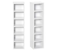 HOMCOM Mueble de almacenamiento de CDs con estante de columna 12 compartimentos 21L x 20l x 175H cm capacidad máxima 204 CDs haya Aosom España