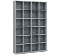 HOMCOM Mueble de almacenamiento multimedia 480 CD/312 DVD - biblioteca de madera con estantes ajustables, 89 x 130,5 cm, gris