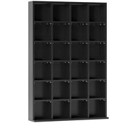 HOMCOM Mueble de almacenamiento multimedia 480 CD/ 312 DVD - biblioteca de madera con estantes ajustables, 89 x 130,5 cm, negro Aosom España