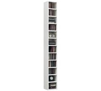 HOMCOM Mueble de almacenamiento para CD y DVD, estantería de almacenamiento en columna, unidad de almacenamiento con 12 compartimentos, máx. Capacidad de CD
