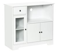 HOMCOM Mueble de armario de microondas para cocina con 1 cajón, 3 puertas de 90 x 40 x 82 cm, MDF blanco