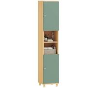 HOMCOM - Mueble de baño con 2 armarios para salón, 30 x 30 x 166 cm | Mueble de almacenamiento, armario de baño, 2 compartimentos abiertos, estantes ajustables, espacios pequeños