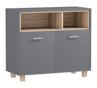 HOMCOM Mueble de baño con almacenamiento Mueble de Almacenamiento de estilo moderno con compartimentos abiertos y puertas dobles Aosom España