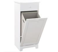 HOMCOM Mueble de baño con cesto de ropa Mueble de Almacenamiento con cajón - 40x40x90,5 cm - Blanco Aosom España