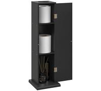 HOMCOM Mueble de baño con portarrollos de Papel higiénico, 3 Niveles + Salida de Papel, portarrollos de higiénico, Ahorra Espacio, para Espacios reducidos, Negro