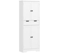 HOMCOM Mueble de baño, mueble de almacenamiento con cajón y 4 puertas, estilo moderno, 60 x 30 x 160 cm, blanco